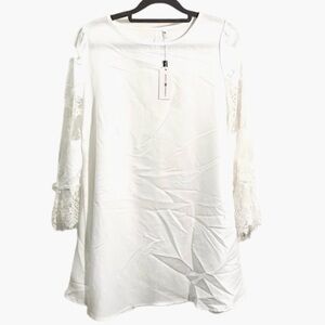 Mindful Bohemian | White lace boho mini dress sz medium